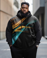 Men's Big & Tall Abstract Aurora Stripe Graphic Zip Hoodie